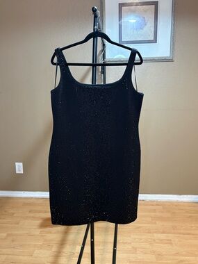 Black ST JOHN Sleeveless Sparkle Bodycon Dress